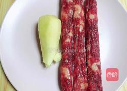 豆豉蒜苗炒腊肠的做法图解3