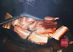 腊肉炒青蒜的做法图解3