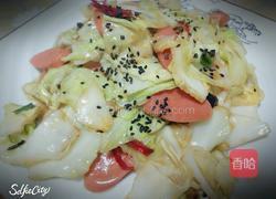 牛心菜火腿的做法图解3