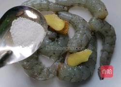 油菜炒虾仁的做法图解3