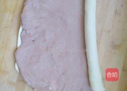 双色红豆包糖花卷的做法图解4