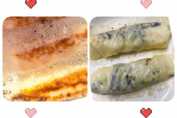 金灿灿冰花的素锅贴，营养美味