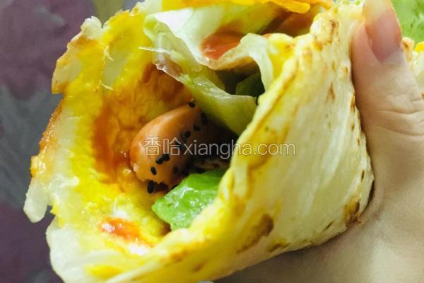 鸡蛋肠仔手抓饼