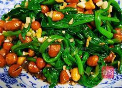 比店里都好吃的经典快手菜老醋花生菠菜的做法图解6