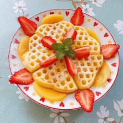 黄桃草莓华夫饼的做法[图]