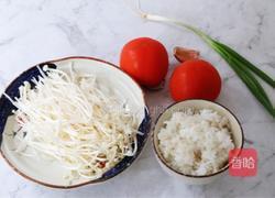 番茄金针菇烩饭的做法图解1