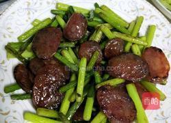 蒜台炒腊肠的做法图解5