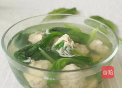 煮一锅小白菜丸子汤，有菜有肉还有汤的做法图解3