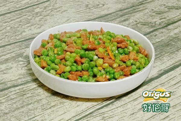 牛肉粒炒豌豆