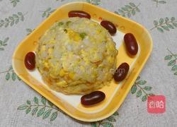 娃娃菜豌豆玉米蛋炒饭的做法图解3