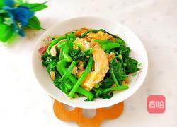 菜心炒鸡蛋的做法图解1