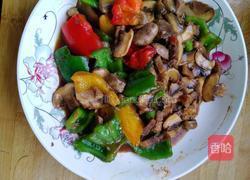 青红椒肉炒口蘑的做法图解5