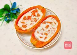 木瓜炖奶的做法图解1