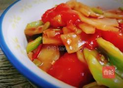 西红柿尖椒炒土豆的做法图解3