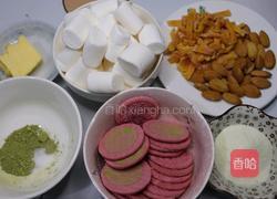樱花抹茶雪花酥的做法图解2