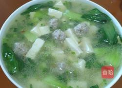 青菜肉丸豆腐汤的做法图解8