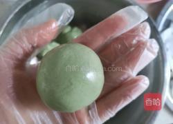 咸蛋黄肉松青团的做法图解11