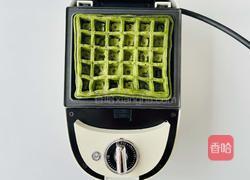 【减脂推荐】软糯拉丝的伪抹茶红豆麻薯华夫饼的做法图解4