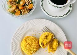 【减脂推荐】一口流心芝士南瓜燕麦饼的做法图解9