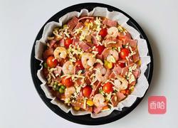 巨好吃的无面粉虾仁培根南瓜燕麦披萨的做法图解5