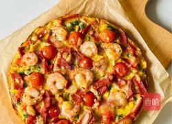 巨好吃的无面粉虾仁培根南瓜燕麦披萨的做法图解6