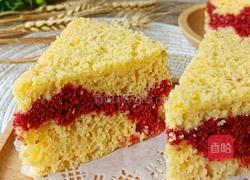 玉米面發(fā)糕（雙色）的做法圖解1