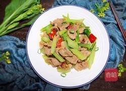菜心梗炒肉的做法图解22