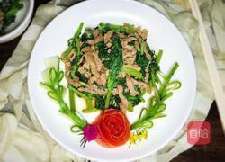 茼蒿炒肉丝的做法图解13
