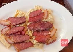 腐竹蒸腊肉的做法图解4