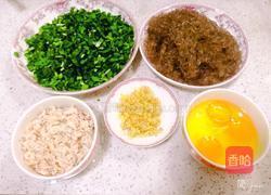 韭菜鸡蛋粉丝虾皮馅的做法图解1