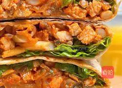 Illustration of how to make fragrant fat-reduced kimchi chicken cake 9