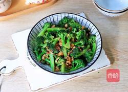 干贝虾米炒西兰花的做法图解12