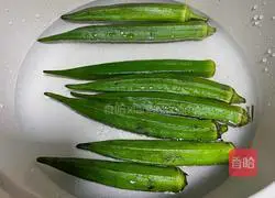 Illustration of how to make cold okra 2