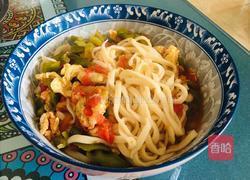 青椒鸡蛋西红柿拌面的做法图解16