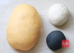 一次发酵的小黄人卡通豆沙包的做法图解4