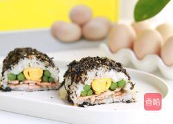 鸡蛋三文鱼饭团的做法图解13