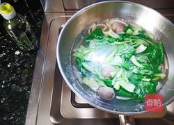 鸡毛菜粉丝皮肚汤的做法图解4