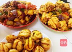 大盘鸡焖花卷的做法图解10