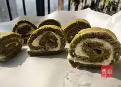Illustration of how to make Matcha Cream Cake Roll 13