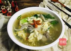 小白菜蘑菇蛋汤的做法图解9
