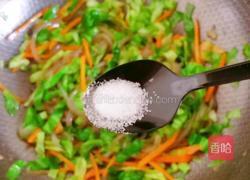 山药粉丝胡萝卜炒甘蓝的做法图解16