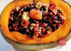 糙米蔬菜贝柱南瓜盅的做法图解10