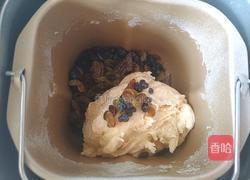 葡萄干花环面包（一次发酵）的做法图解4