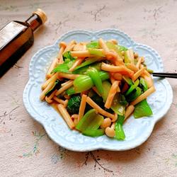 白玉菇炒油菜的做法[图]