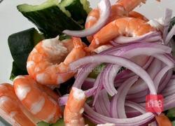 香辣柠檬黄瓜虾的做法图解4