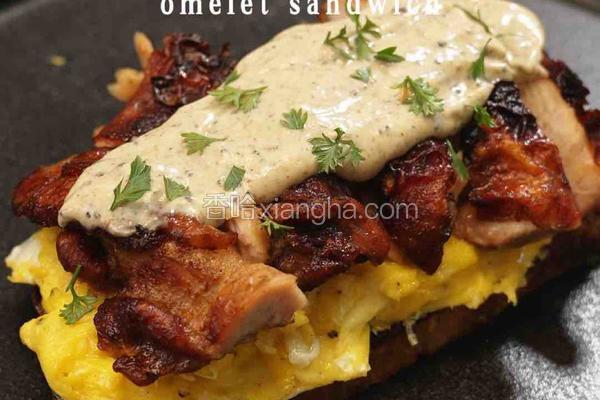 黑松露鸡排滑蛋三明治