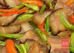 青红椒炒蔡陈记平武腊肉的做法图解4