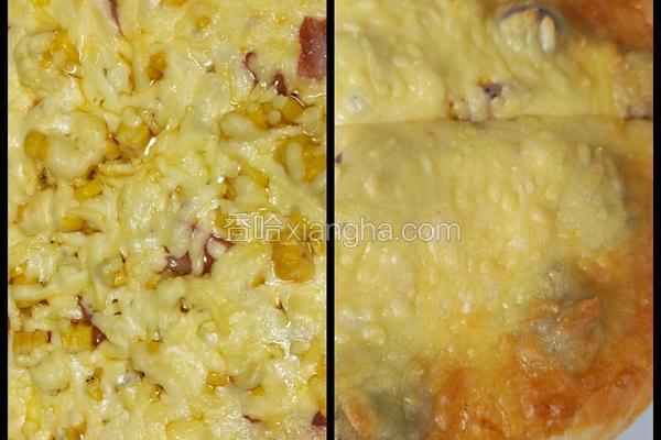 玉米培根披萨和香肠玉米披萨