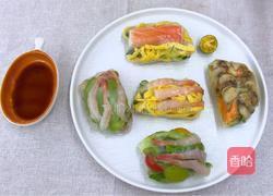 加拿大北极虾生虾时蔬越南春卷的做法图解8
