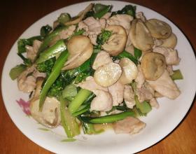 草菇菜心炒肉[图]